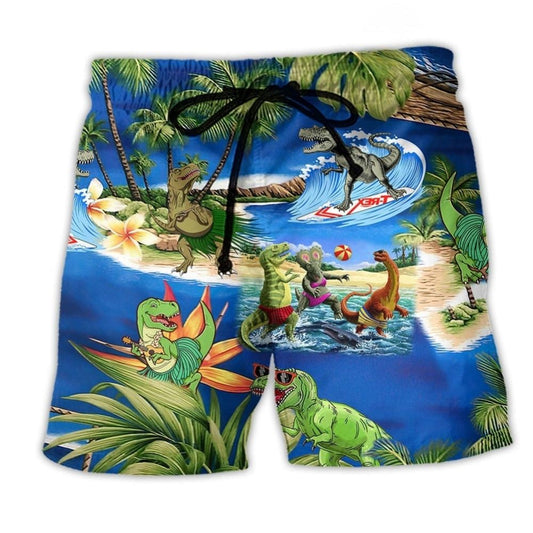 Dinosaur Summer World Beach Shorts For Relaxed Shoreline Days And Travel Ready Comfort