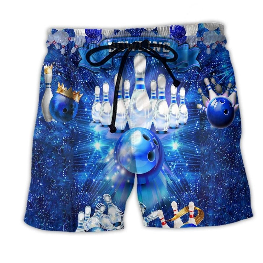 Bowling Best Part Of My Day Beach Shorts Artwork Detail For Casual Warm Weather Outfits