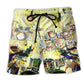 Colorful Drum Music Beach Shorts Design View For Comfortable Resort And Beach Styling