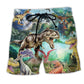 Dinosaur Forest Beach Shorts For Casual Day Trips And Memorable Gift Ideas