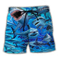 Shark Ocean Adventure Beach Shorts Design View For Poolside Relaxation And Holiday Trips