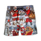 Funny Santa Happy Christmas Beach Shorts For Tropical Getaways And Weekend Adventures
