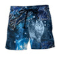Blue Neon Cat Beach Shorts For Weekend Escapes And Comfortable Resort Style