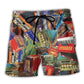 Accordion Music Beach Shorts For Resort Getaways And Comfortable Daily Wear