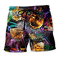 Wine Night Fire Mood Beach Shorts For Coastal Adventures And Memorable Gift Ideas