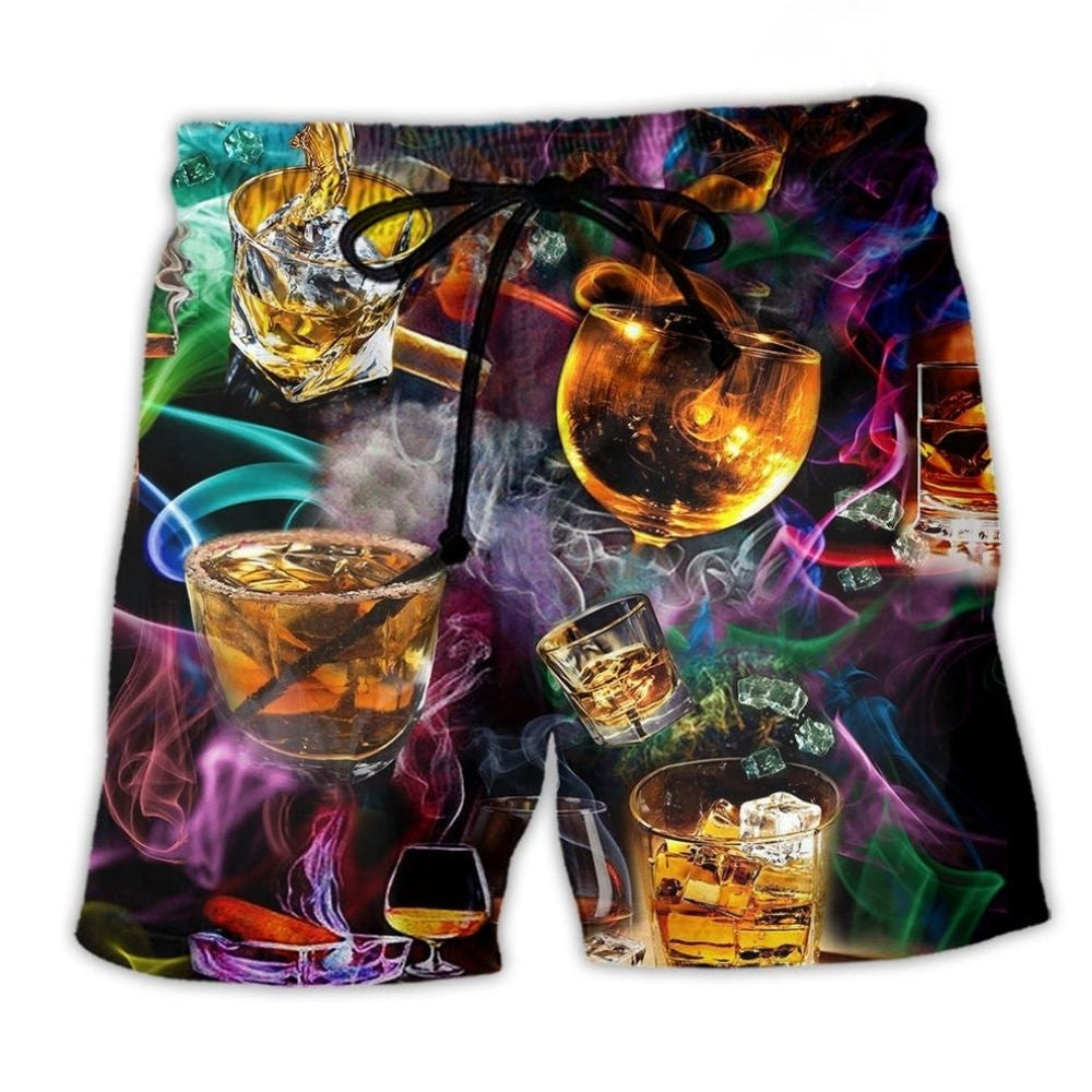Wine Night Fire Mood Beach Shorts For Coastal Adventures And Memorable Gift Ideas