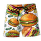 Burger Lover Funny Food Quote Beach Shorts Pattern View For Coastal Holidays And Casual Activities