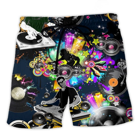 DJ Music Colorful Party Lover Beach Shorts For Tropical Getaways And Weekend Adventures