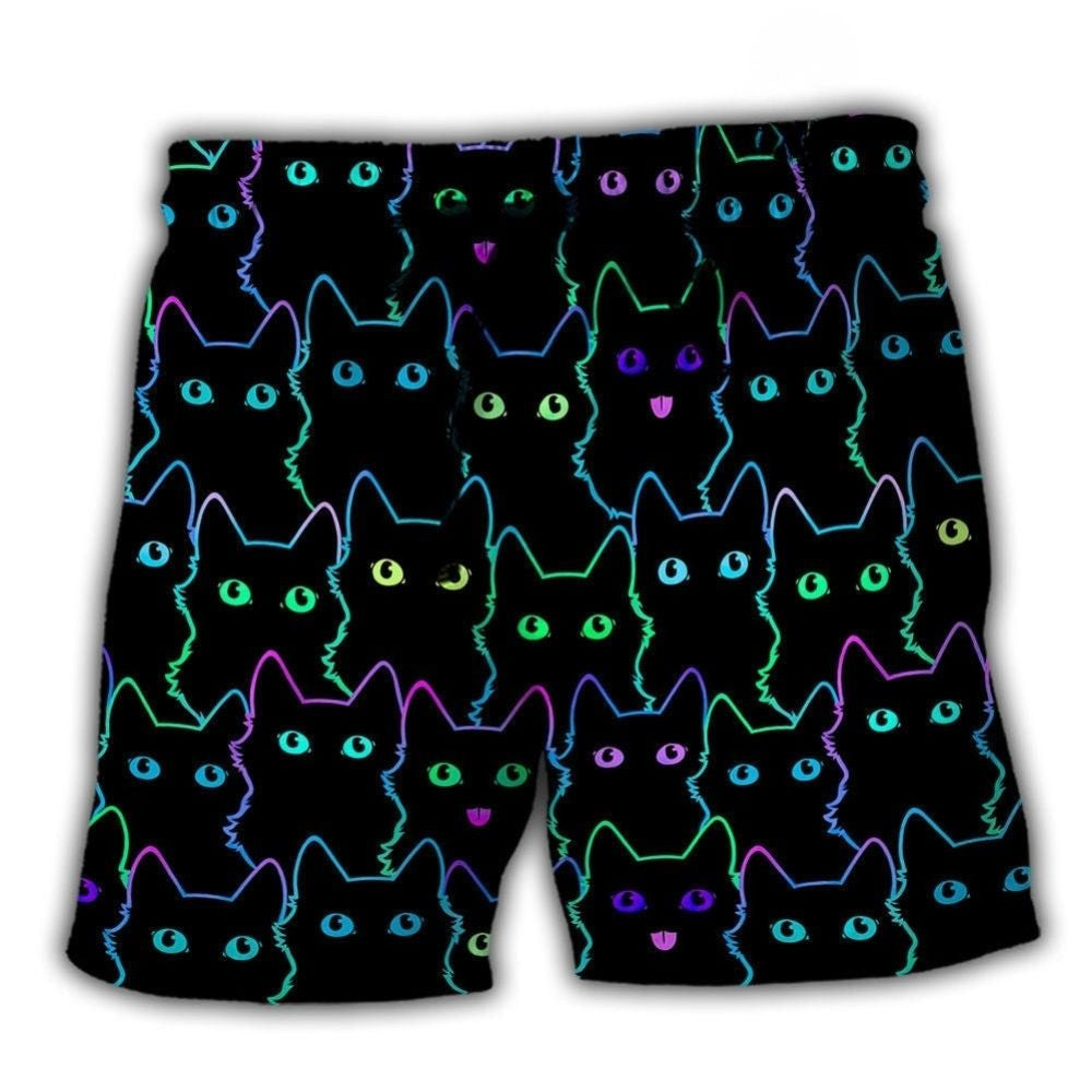 Cute Little Cat Minimal Beach Shorts For Coastal Road Trips And Memorable Gift Ideas