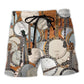 Banjo Simple Music Beach Shorts For Vacation Travel And Easygoing Coastal Style