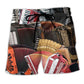 Accordion Gentleman Music Humor Quote Beach Shorts Print Detail For Beach Activities And Vacation Wear