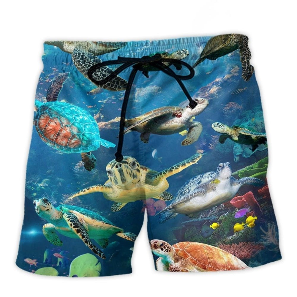 Deep Sea Turtle Ocean Beach Shorts For Resort Days And Lightweight Summer Style