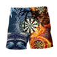 Dragon Darts Fire Beach Shorts Artwork Detail For Casual Warm Weather Outfits