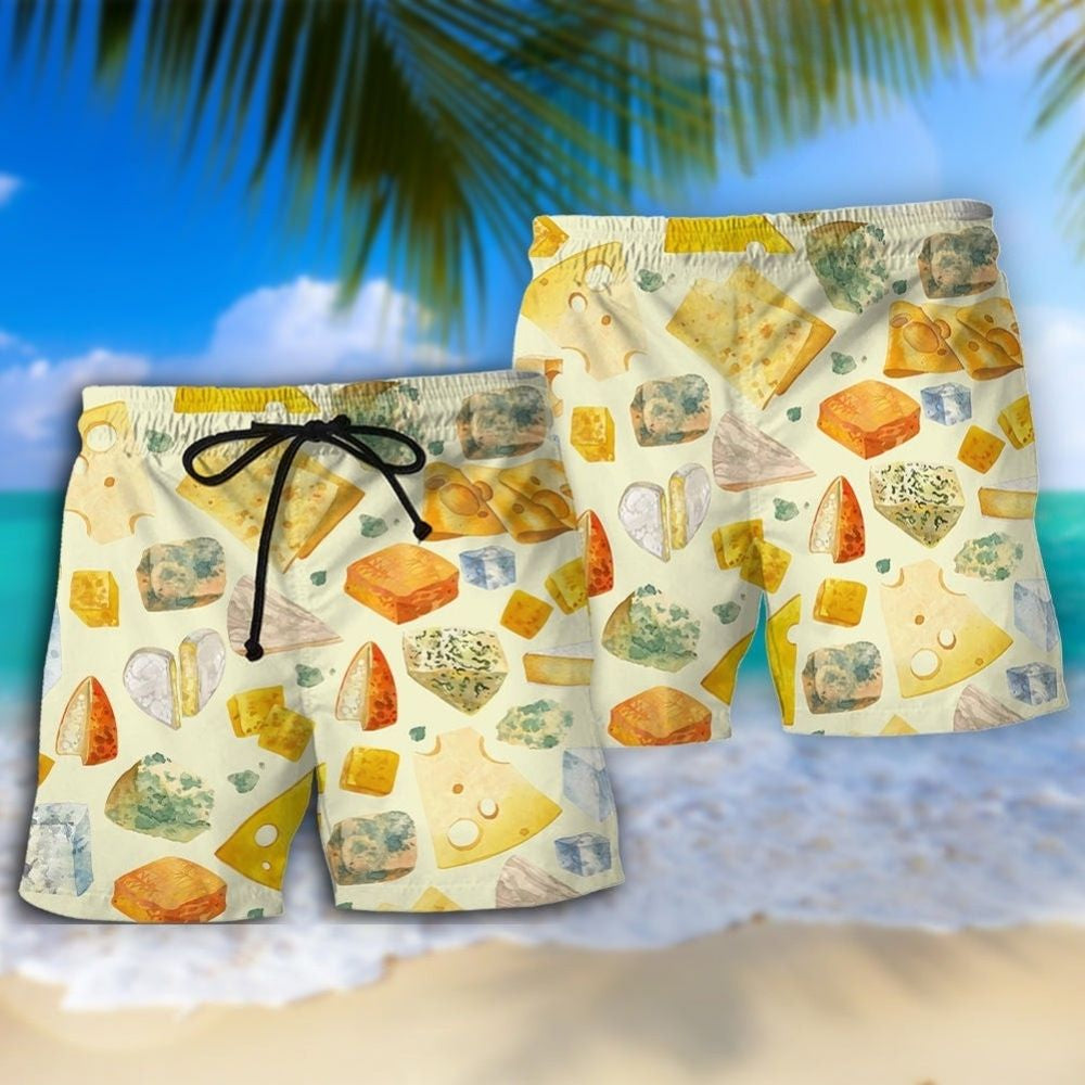 Cheese Lover Food Life Beach Shorts For Resort Travel And Thoughtful Summer Gifting