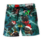 Black Cat Jolly Holiday Beach Shorts For Seaside Travel And Casual Outdoor Comfort