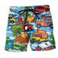 Food Truck Summer Beach Shorts For Resort Days And Weekend Casual Style