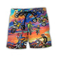 Motocross Biker Motorcycle Dynamic Beach Shorts For Summer Vacation And Coastal Travel