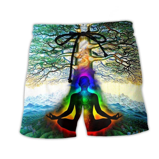 Yoga Peace Within Tree Of Beach Shorts For Summer Vacation And Coastal Travel
