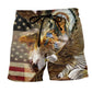 Nature Spirit American Eagle Pride Beach Shorts Print Detail For Casual Warm Weather Outfits