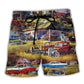 Classic Car Vintage Passion Beach Shorts Design View For Poolside Relaxation And Holiday Trips
