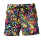 Colorful Cat Smile Beach Shorts For Coastal Adventures And Leisure And Relaxation