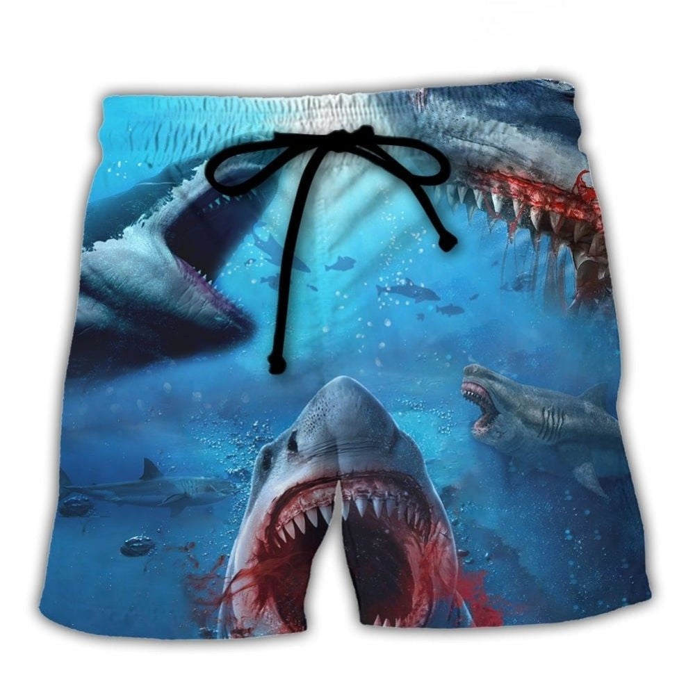 Shark Encounter Ocean Adventure Beach Shorts For Resort Travel And Thoughtful Summer Gifting