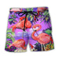 Sweet Flamingo Paradise Tropical Beach Shorts For Coastal Adventures And Relaxed Summer Wear