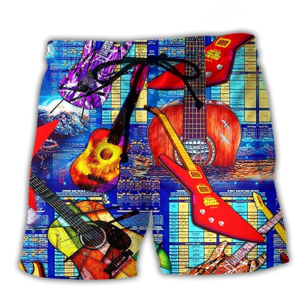 Guitar Choice Music Beach Shorts For Resort Getaways And Bright Summer Outfits