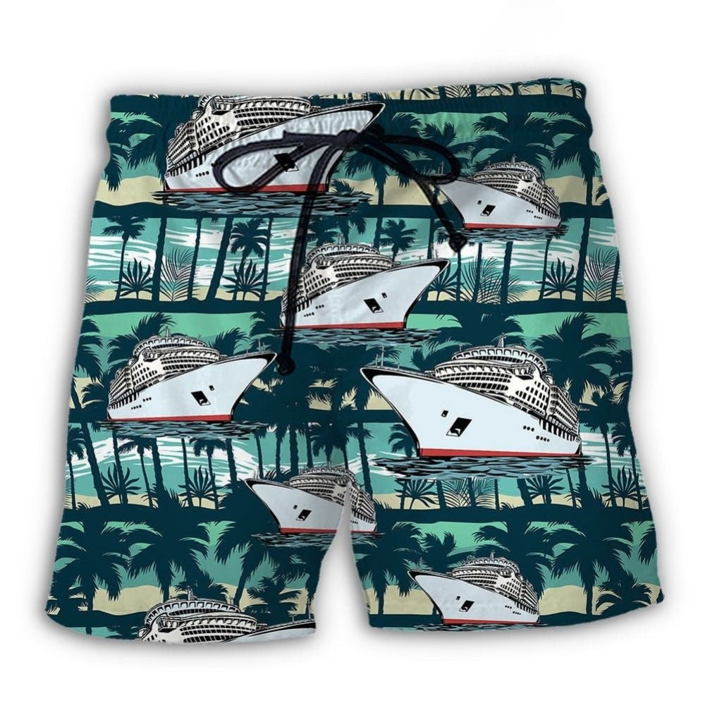 Tropical Cruising Island Life Beach Shorts Design View For Poolside Relaxation And Holiday Trips