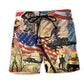 America Independence Day Proud Beach Shorts Pattern View For Weekend Trips And Outdoor Activities