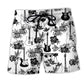 Electric Guitar Black And White Beach Shorts Print Detail For Casual Warm Weather Outfits