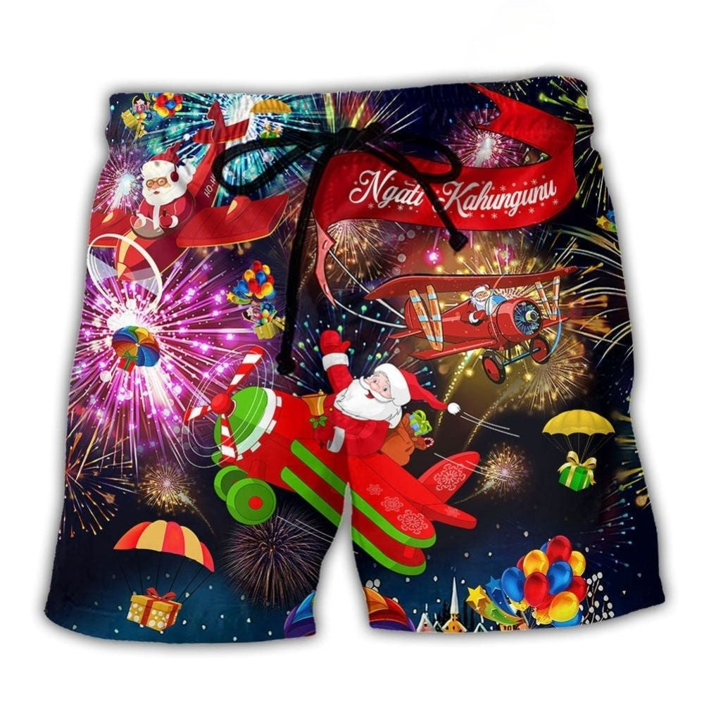 Merry Christmas Beach Shorts For Coastal Road Trips And Warm Weather Wardrobe