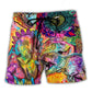 Psychedelic Dinosaur Soul Vision Beach Shorts For Outdoor Adventures And Thoughtful Seasonal Gifts