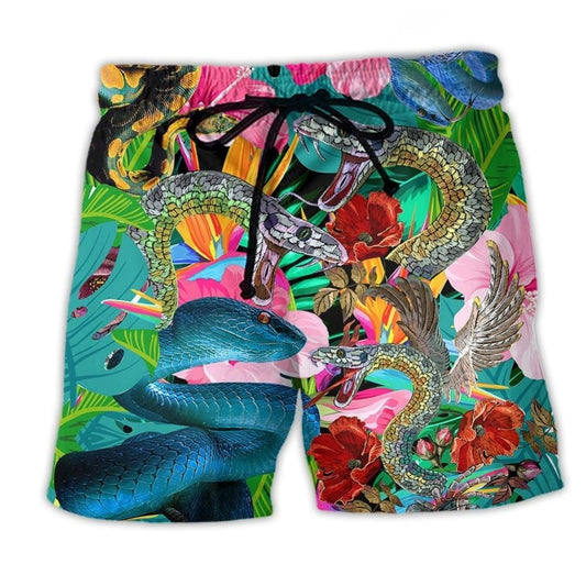 Snake Seasonal Warning Beach Shorts For Beach Days And Distinctive Seasonal Style