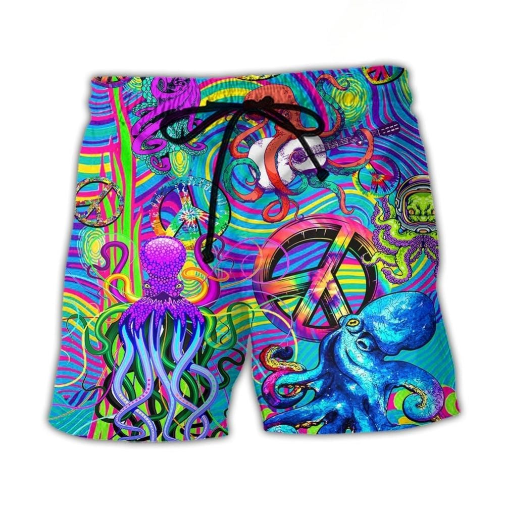 Hippie Octopus Colorful Tie Dye Beach Shorts For Outdoor Adventures And Thoughtful Seasonal Gifts