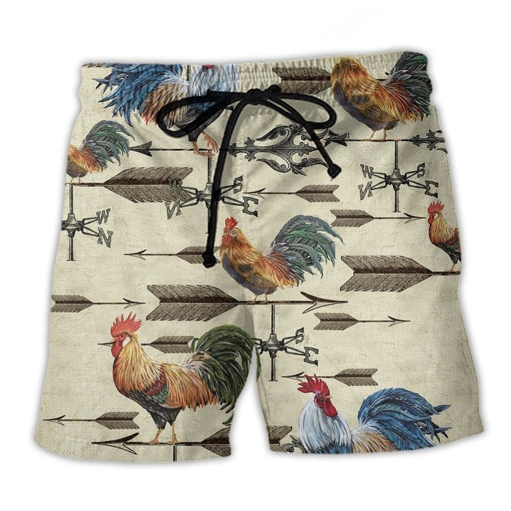 Rooster Motivation Farm Beach Shorts For Beach Days And Relaxed Casual Style