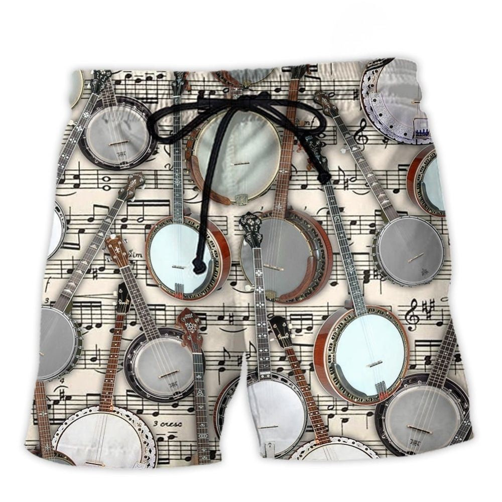 Banjo Music Lover Life Is Better Beach Shorts Design View For Summer Events And Coastal Getaways