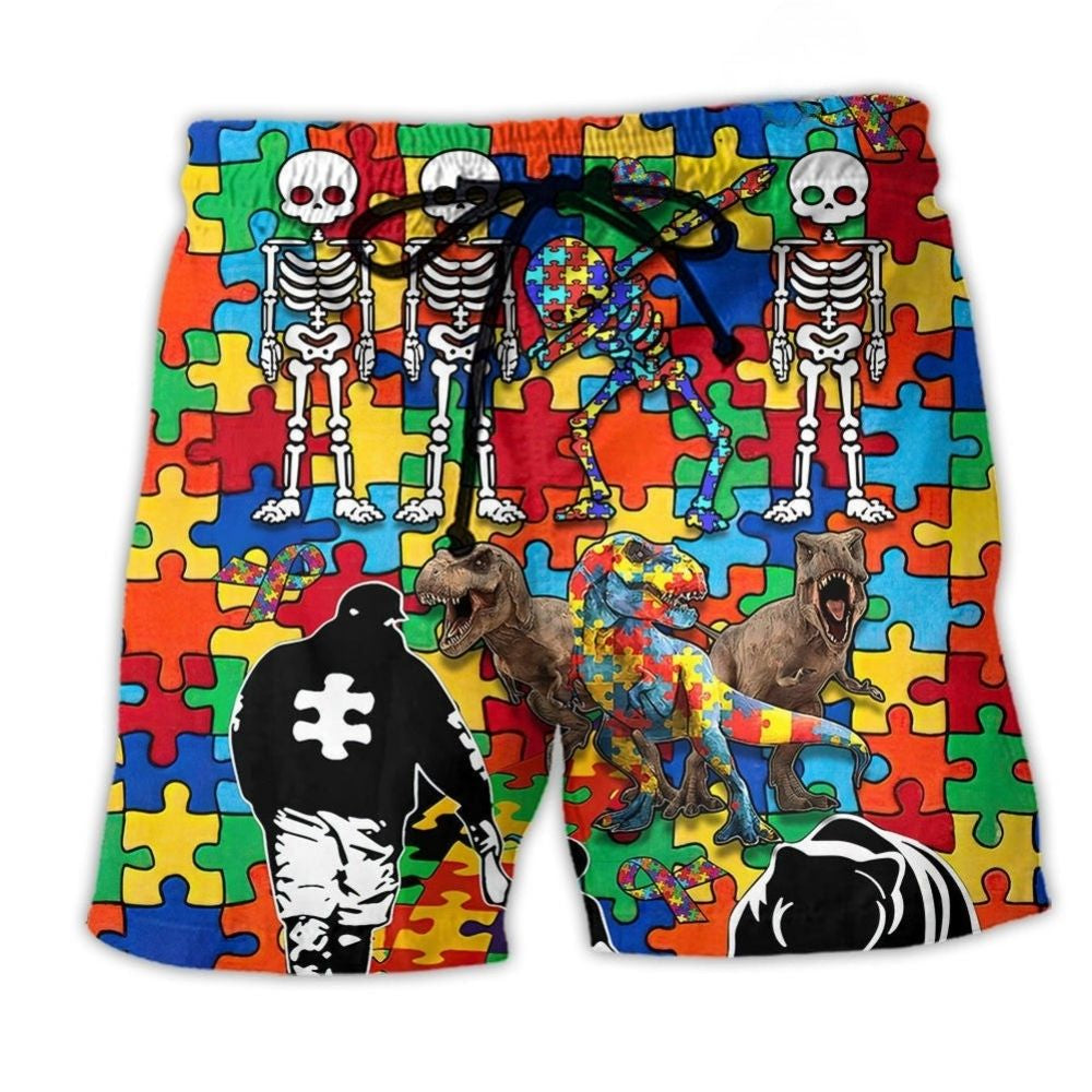 Autism Awareness Acceptance Beach Shorts For Summer Festivals And Easy Warm Weather Wear