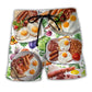 Breakfast Sausage Food Beach Shorts For Resort Travel And Thoughtful Summer Gifting