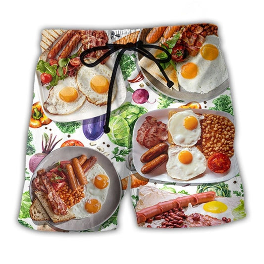 Breakfast Sausage Food Beach Shorts For Resort Travel And Thoughtful Summer Gifting