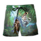 I Believe In Magic Fantasy Quote Beach Shorts Artwork View For Seaside Trips And Casual Style