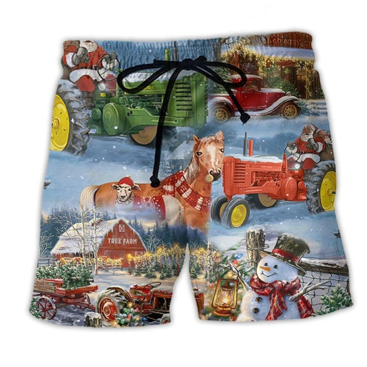 Farm Christmas Beach Shorts For Relaxed Shoreline Days And Comfortable Resort Style