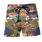 Cat Eating Cute Beach Shorts For Warm Weather Outings And Lightweight Summer Style