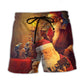 Spirit Of Christmas Santa Beach Shorts Pattern View For Vacation Travel And Outdoor Fun