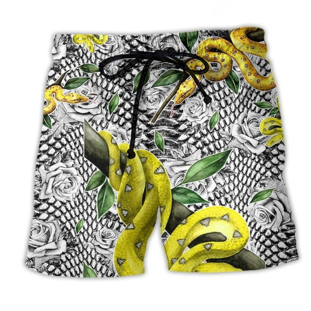 Snake Leaf Nature Beach Shorts For Outdoor Adventures And Easygoing Coastal Style