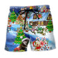 Christmas Cat Gift Beach Shorts For Island Escapes And Comfortable Resort Style