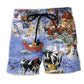 Farm Christmas Beach Shorts For Summer Vacations And Comfortable Resort Style