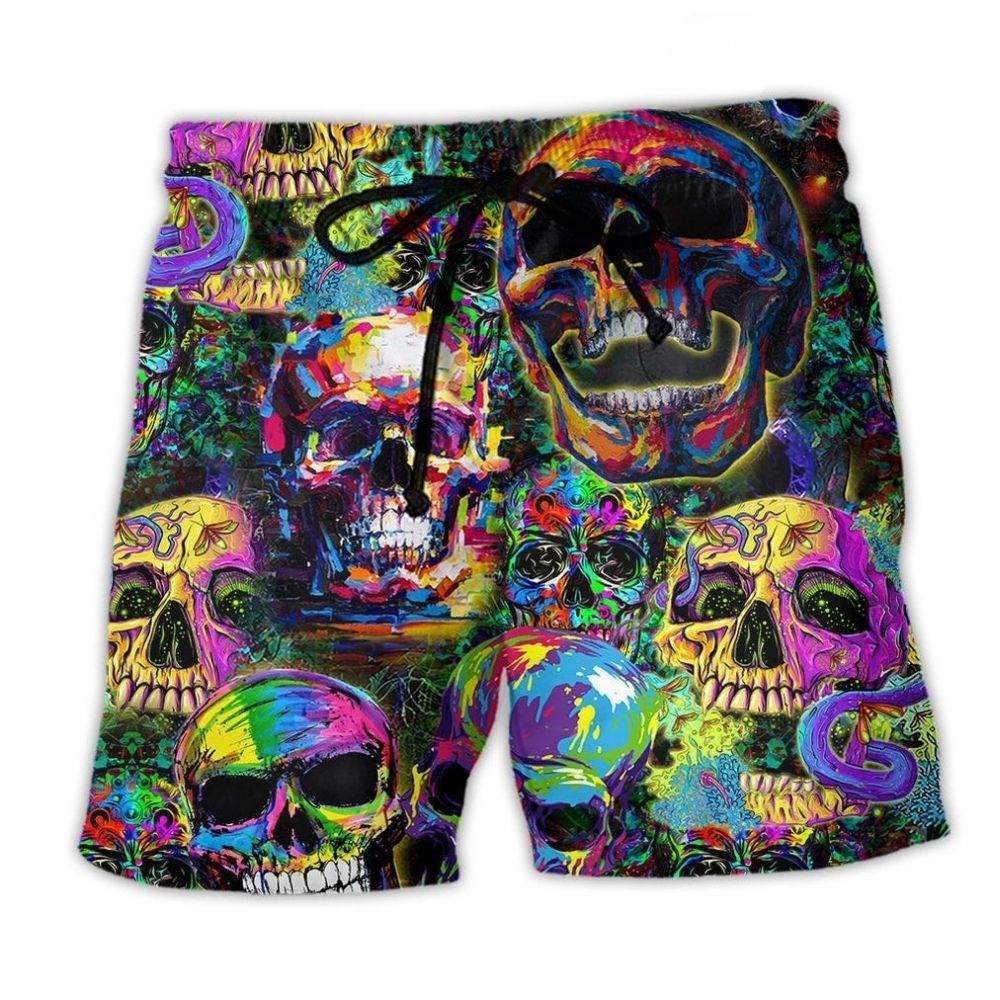 Skull Smiley Beach Shorts For Relaxed Shoreline Days And Vacation Ready Style
