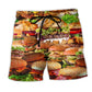 Food Delicious Hamburger Good Mood Beach Shorts For Poolside Relaxation And Summer Adventures