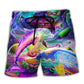 Dolphin Rainbow Jump Fantasy Ocean Beach Shorts Print Detail For Beach Activities And Vacation Wear